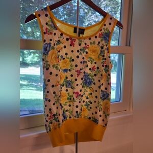 Rondina "SILK" Bright Yellow Sunflower Sleeveless Business Casual Tank